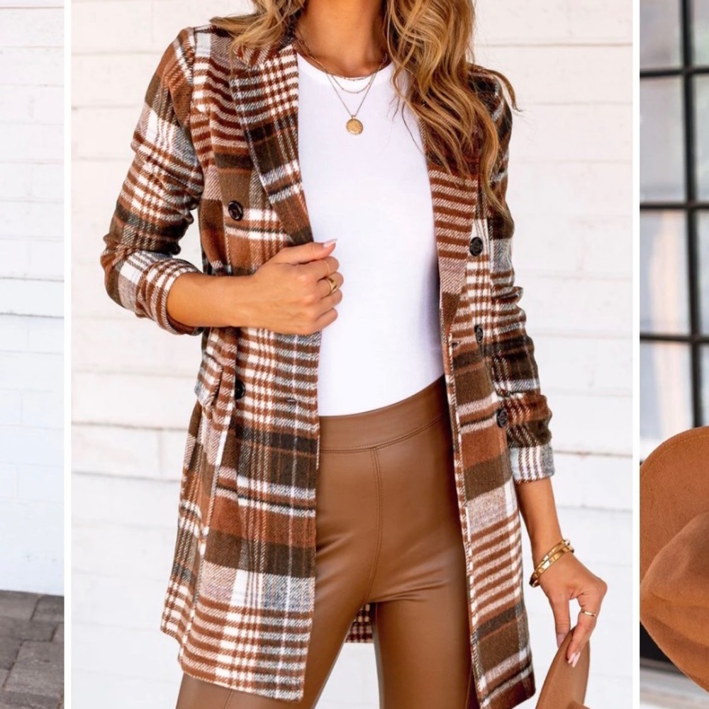 Fallon brown plaid coat